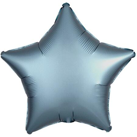 LOFTUS INTERNATIONAL 19 in. Steel Blue Star Satin Luxe Balloon A3-6815
